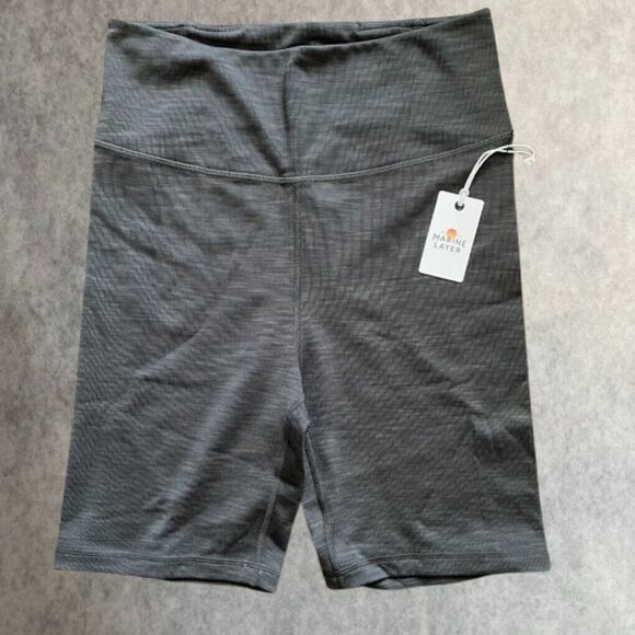 Marine Layer Studio Bike Short Womens Size M Gray High Rise Active Shorts NEW - Picture 1 of 12